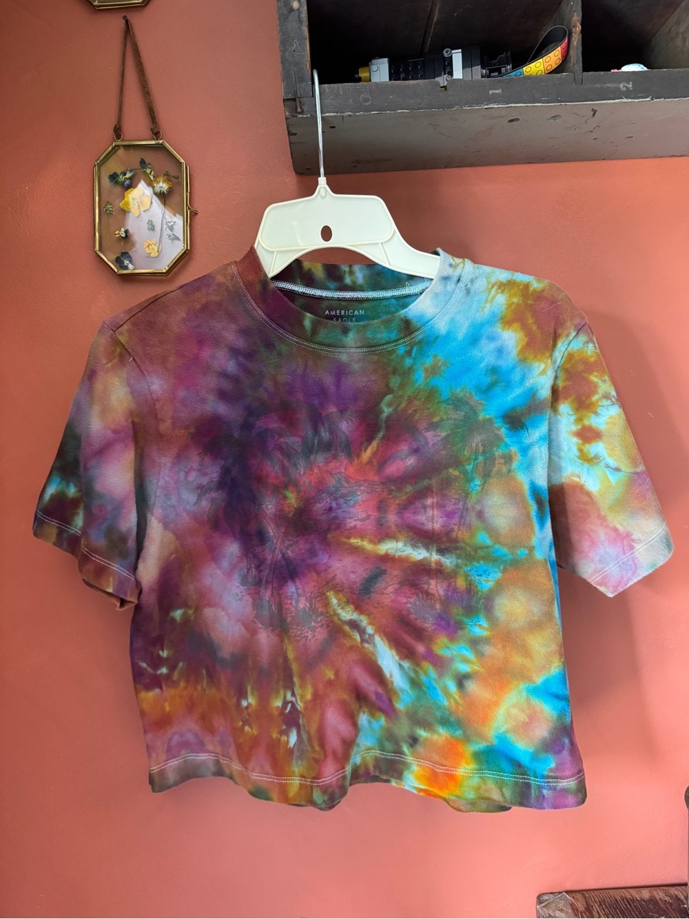 American Eagle Outfitters Tie-Dye Short Sleeve Tee - Blue, Purple, Brown, Orange